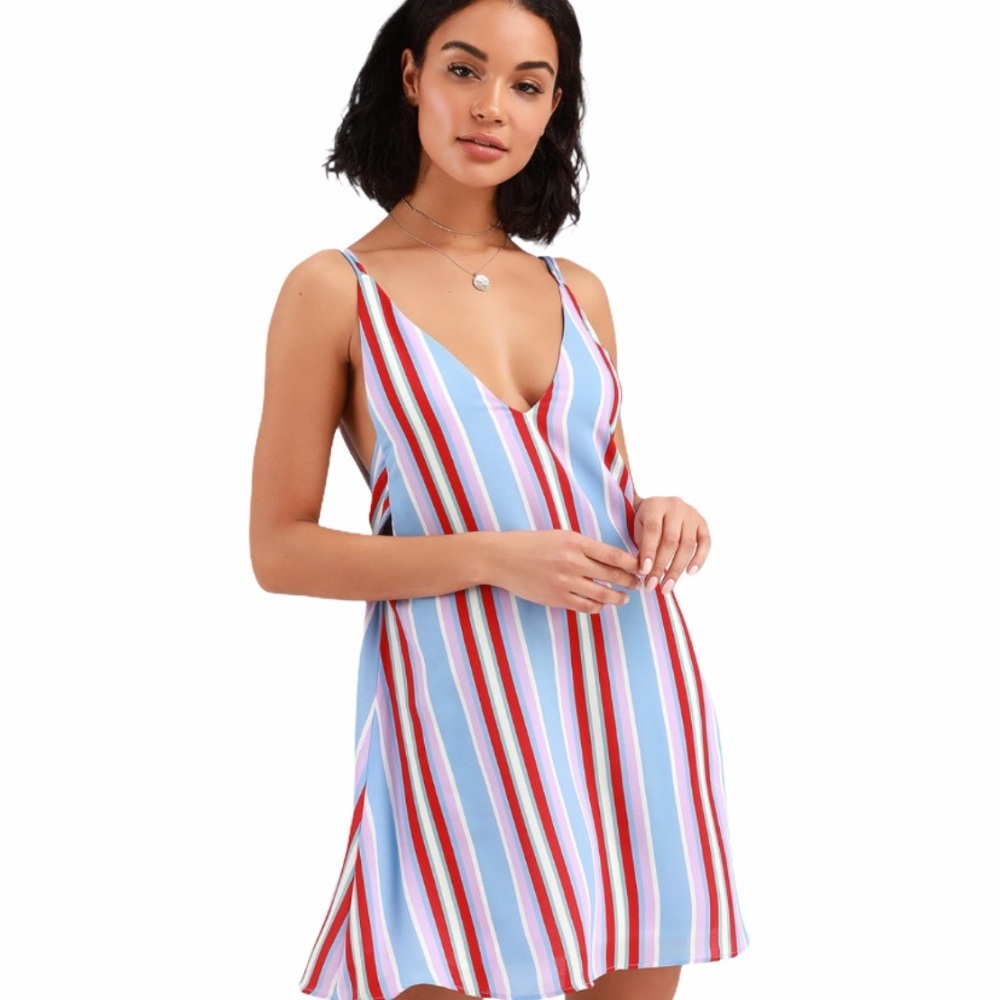 Lulu’s Set Sail Multi Striped Mini Dress - Picture 2 of 12